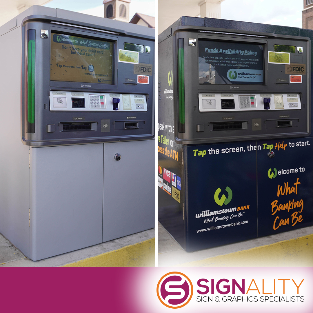 Williamstown Bank ATM/ITM before and after wrap