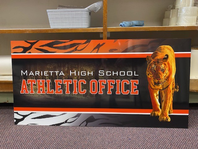 Marietta High School Athletic Office sign