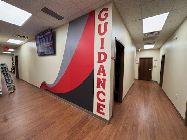GUIDANCE interior hallway wall graphic